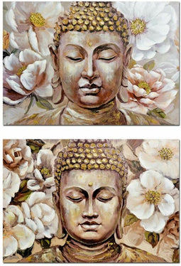 Schilderij DKD Home Decor Boeddha Orientaals 100 x 3 x 70 cm (2 Stuks)