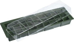 Kweekbak/kweekkastje met deksel 10 x 49 x 15 cm - Propagator/moestuinbak - Inclusief tray met 27 kweekpotjes