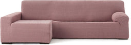 Hoes voor chaise longue met lange armleuning links Eysa JAZ Roze 180 x 120 x 360 cm