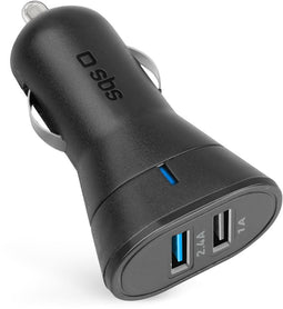 SBS KFZ-Ladegerät - Oplader - 2x USB 2.4A - Zwart