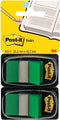 Post-it® Index standaard duo pack, groen, 25.4 x 43.2 mm, 50 Tabs/Dispenser