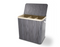 Juskys Bamboe wasmand - 150 liter - 3 compartimenten - grijs - met deksel