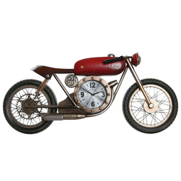 Muurklok Home ESPRIT Rood Gouden PVC Metaal Motorfiets Vintage 95 x 12 x 43,5 cm