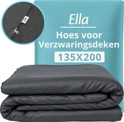 Ella Hoes - Verzwaringsdeken 135 x 200 CM - 100% Biologisch Katoen - Antraciet