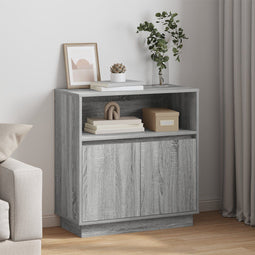 vidaXL - Dressoir - met - LED - Verlichting - Grijs - Sonoma - 71x34,5x75 - cm