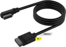 Corsair iCUE LINK - Kabel 600mm 2x 90° haaks - Zwart