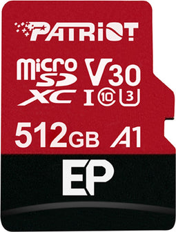 Patriot EP V30 A1 - microSDXC 1TB - UHS Klasse 3 - V30 - Zwart/Rood
