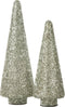 J-Line decoratie Kerstboom Glitter - glas - zilver - large