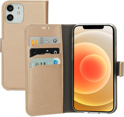 Mobiparts iPhone 12/12 Pro - Wallet Case - Saffiano motief - Koper