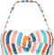 Cyell Felicidade - Bikinitop Bandeau Voorgevormd met Beugel - Maat 36D - Wit/Blauw/Oranje