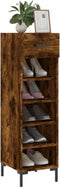 vidaXL - Schoenenkast - 30x35x105 - cm - bewerkt - hout - gerookt - eikenkleurig