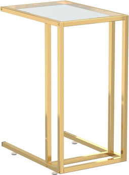 vidaXL - Computer - bijzettafel - 50x35x65 - cm - gehard - glas - transparant