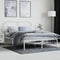 vidaXL - Bedframe - met - hoofdbord - metaal - wit - 150x200 - cm