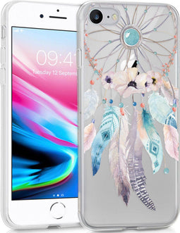 iMoshion Hoesje Geschikt voor iPhone SE (2022) / SE (2020) / 8 / 7 Hoesje Siliconen - iMoshion Design hoesje - Transparant / Meerkleurig / Dreamcatcher
