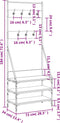vidaXL - Kledingrek - met - schoenenrek - 72x34x184 - cm - grijs - sonoma - eikenkleur
