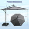 Coast Tuinparasol - 300cm - Met Verlichting en 2 Zandzakken - Grijs