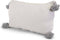 Sierkussen - Marokkaanse Pom-pom Met - Wit En Grijs - 40 Cm X 60 Cm