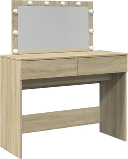 vidaXL - Kaptafel - met - LED-verlichting - 100x40x120 - cm - sonoma - eikenkleurig