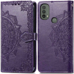 iMoshion Hoesje Geschikt voor Motorola Moto E40 / Moto E30 Hoesje Met Pasjeshouder - iMoshion Mandala Bookcase - Paars