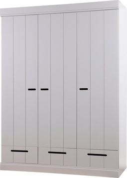 WOOOD Connect Kast 3-Deurs met Lade - Grenen - Betongrijs - 195x140x53