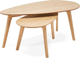 Alterego - STOKOLM - Nesttafels - Beige - 100x50x40 cm