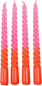 Rex Dip dye spiraalkaarsen set van 4 - Roze - Kaars