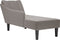 vidaXL - Chaise - longue - met - rechterarmleuning - stof - taupe