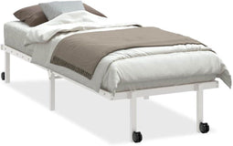 vidaXL - Bedframe - zonder - matras - opvouwbaar - 80x200 - cm - staal - wit