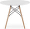 Salontafel rond - 60 cm diameter - beuken poten - matte witte afwerking