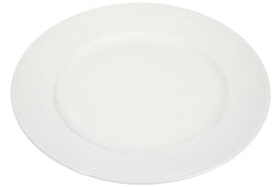 J-Line Bord Rond Streep Porselein Wit 30X30x3cm