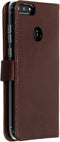 Selencia Hoesje Geschikt voor Huawei P Smart Hoesje Met Pasjeshouder - Selencia Echt Lederen Bookcase - Bruin