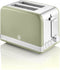Swan Broodrooster Retro Groen 2 Sneden