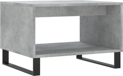 vidaXL - Salontafel - 60x50x40 - cm - bewerkt - hout - betongrijs
