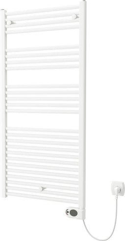 Plieger Elba - Elektrische handdoekradiator - Klokthermostaat - 126.2 cm x 60 cm - 700 Watt - Wit