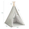 SoBuy OSS03 - Tipi Tent Kinderen - 1 deur 1 raam - Wit/Grijs 112x112x158 cm
