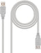 USB 2.0-kabel NANOCABLE 10.01.0202-BK 1 m Zwart Beige