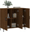 vidaXL - Dressoir - 90x34x80 - cm - bewerkt - hout - bruin - eikenkleur