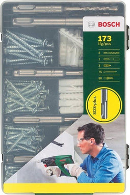 Bosch SDS Plus Bevestigingsset - 173 delig - 4 SDS plus-boren Ø 5-8 mm