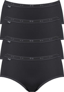 sloggi Basic+ - Dames Midi slip - 4-pack - Zwart