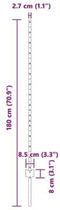 vidaXL - Sfeerpaaltjes - 11 - stuks - U-Channel - Groen - 140 - cm - Staal
