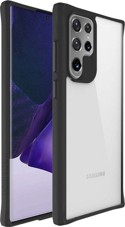 iMoshion Hoesje Geschikt voor Samsung Galaxy S22 Ultra Hoesje - iMoshion Rugged Hybrid Case - Zwart / Transparant