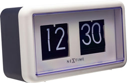NeXtime - Flip Klok - Tafel of Wandklok - Zwart/Wit -18x10x7 cm