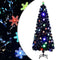vidaXL - Kerstboom - met - LED-sneeuwvlokken - 240 - cm - glasvezel - zwart