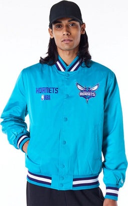New Era - Charlotte Hornets - NBA Satin Turquoise Bomber Jacket