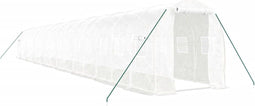 vidaXL - Tuinkas - met - stalen - frame - 32 - m² - 16x2x2 - m - wit