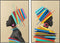 J-Line schilderij Afrikaanse Vrouw - hout/canvas - mix - 2 stuks