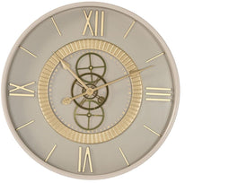 Muurklok Home ESPRIT Wit Beige Gouden Kristal Ijzer 60 x 8 x 60 cm 59,5 x 8,5 x 59,5 cm