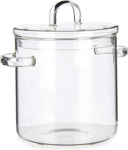 Vivalto Kookpan met deksel - borosilicaat glas - 2.2 L - D19 x H21 cm - transparant