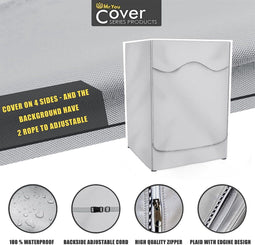 Hoes voor wasmachine/warmtepompdroger, waterdicht, voorlader, wasmachine, hoes, zilver, zonwerend, stofdicht, verdikt XL