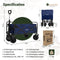 EasLife Bolderkar - Opvouwbaar - Bolderwagen - Regenhoes - Veiligheidsriem - Opbergvakjes - 80KG - 94L - Wasbaar Polyester - 98x45cm - Blauw
